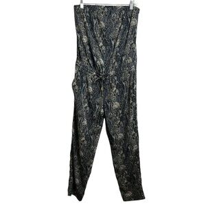 Express Snakeskin Chic Strapless Jumpsuit Size Small